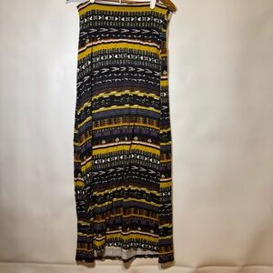 Women's Popana Multicolor Boho Stretchy Long Skirt Medium Flowy Festival